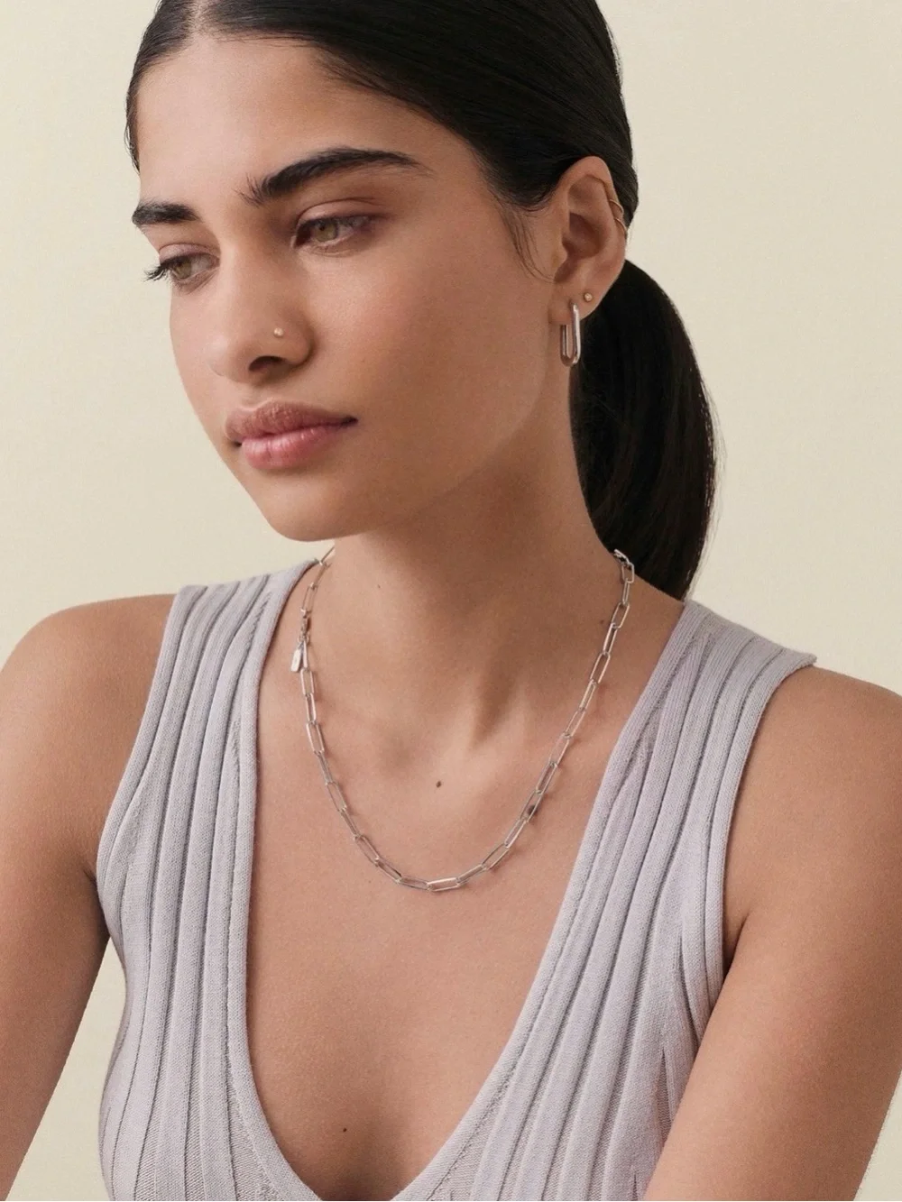 Kendra Scott Courtney Paperclip Necklace in Silver